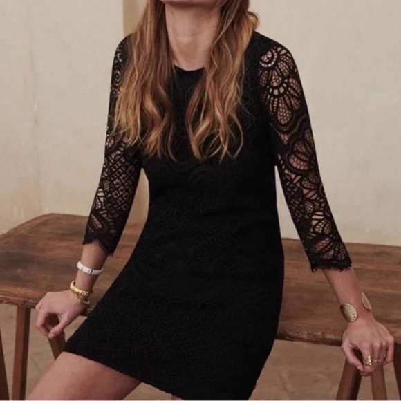 Sezane Dresses & Skirts - NWT Sezane Sarah Black Lace Mini Dress US 4 FR 36